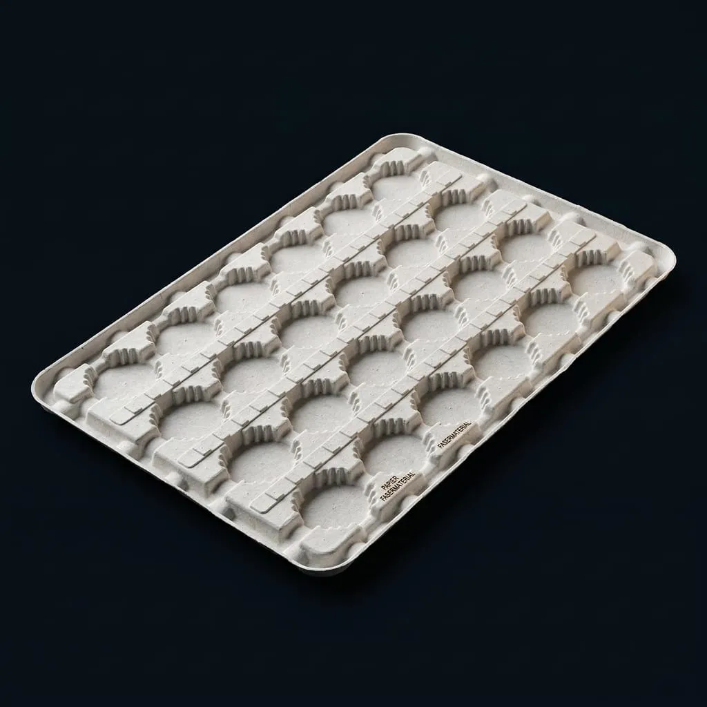 Papier-Kavitätentray weiss Frischfaser Mehrkavitäten Sortimentstray recycelbar — Scafa Thermoforming